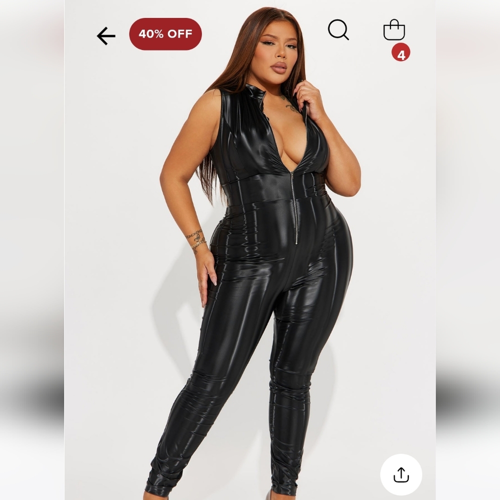 Fashion Nova Faux leather Jumpsuit
